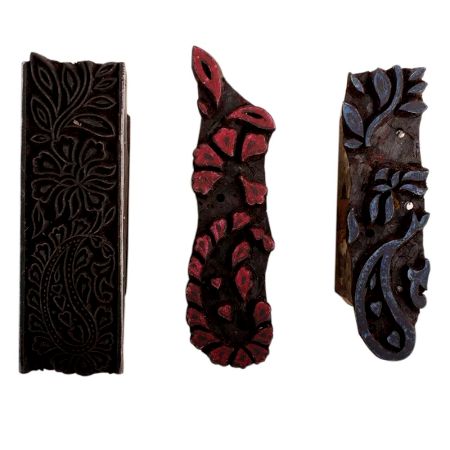 Set of 3 Piece New Wooden Printing Block